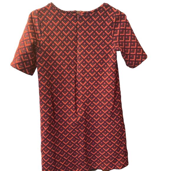 Ann Taylor Loft Dress Womens XS Petite Red Abstract Mini Casual Short Sleeve - Picture 3 of 6